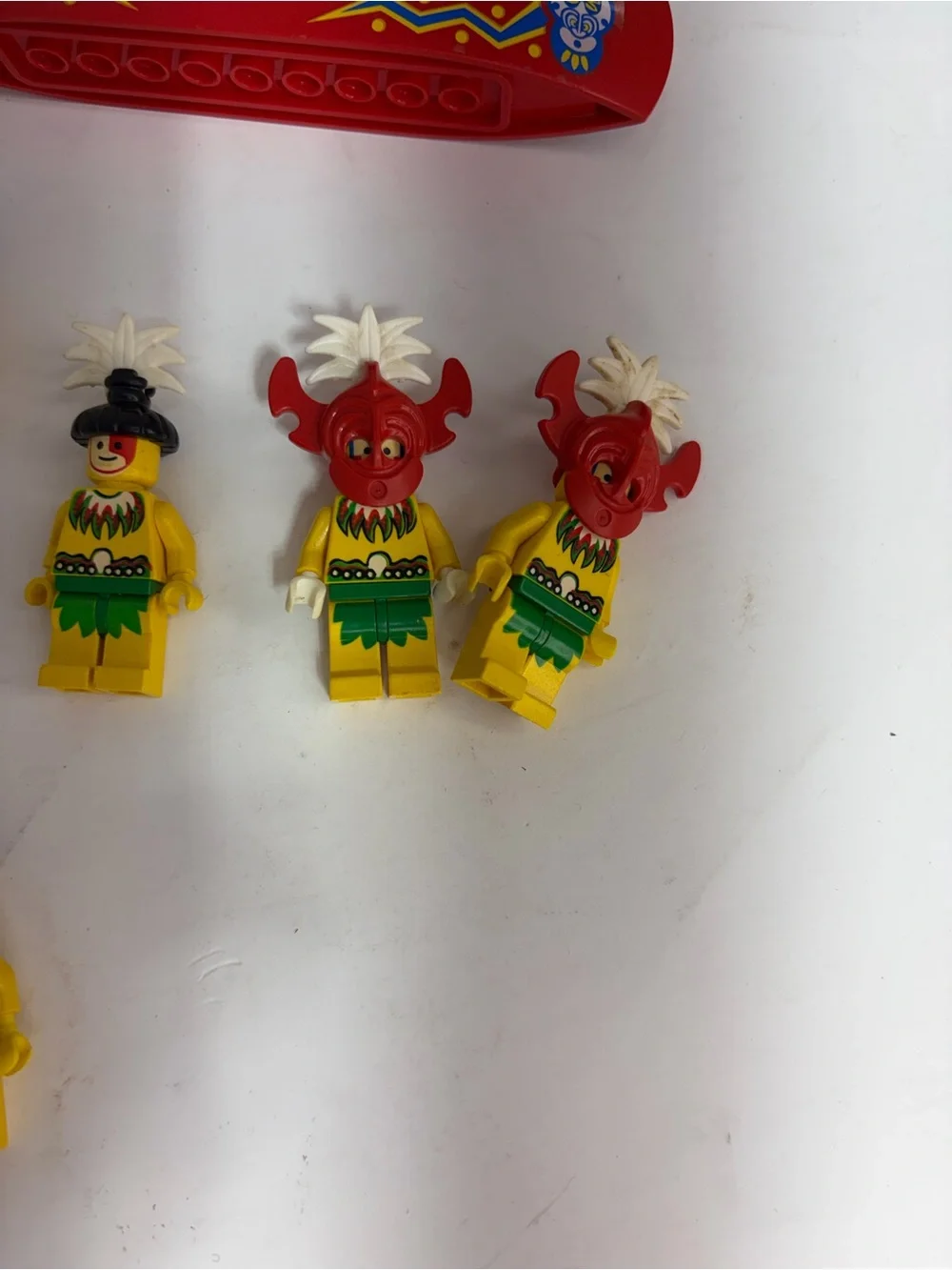 Lot Of Vintage Lego MiniFigures And Accessories, Islanders, Flags And Canoe